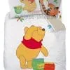 Kubuś Puchatek z dzbankiem miodu - biała strona pościeli