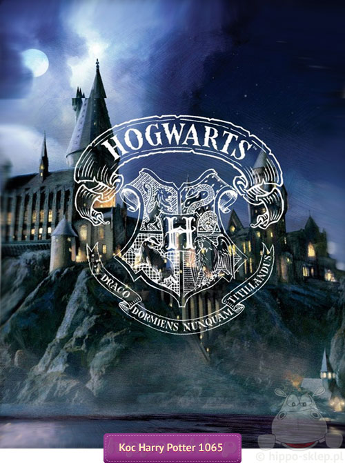Koc koralowy zamek Hogwart z herbem - Harry Potter 150x200