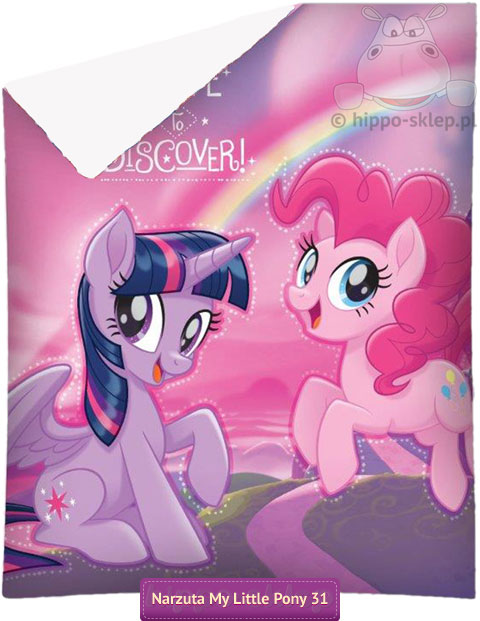 Narzuta z kucykami Pony Pinkie Pie i Twilight Sparkle, 140x195. rózowa
