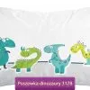 Duża poszewka w dinozaury 70x80 cm, biało-zielona