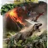 Pościel z dinozaurami Jurassic World 140x200, zielona