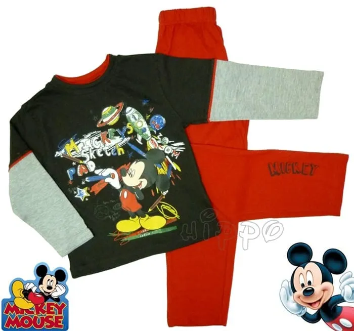 Piżama dla chłopców z Myszką Mickey Disney-a, czerwono-czarna