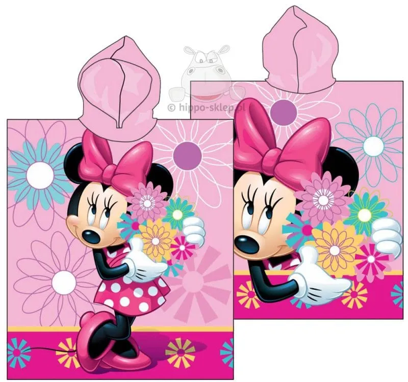 Ponczo dla dzieci z Myszką Minnie Disney różowy