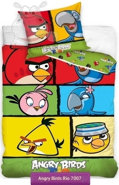 Kolorowa pościel Angry Birds Rio 140x200 i 135x200
