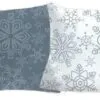 Niebiesko-szara powłoczka na poduszkę w śniezynki 50x60 oraz 70x80