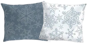 Niebiesko-szara powłoczka na poduszkę w śniezynki 50x60 oraz 70x80