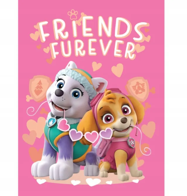 Różowy koc Psi Patrol Skye i Everest 100x140