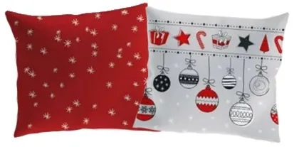 Powłoczka na poduszkę z motywem bombek choinkowych 50x60 oraz 70x80 cm
