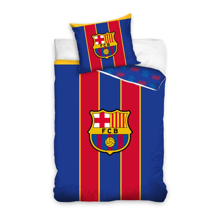 Licencyjna pościel FC Barcelona pasy 2005 160x200+70x80 cm FCB-203005