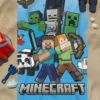 Niebieski ręcznik z motywem Minecraft 70x140 cm