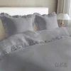 3-częściowy zestaw pościeli z falbaną pure matowa szarość