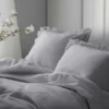 Popielata pościel pure light gray z falbanką 160x200 2x70x80 5904708939356