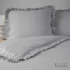 Popielata pościel z falbaną pure collection