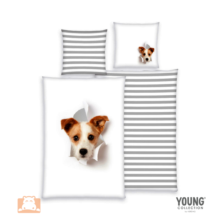 Biała pościel z psem Jack Russell Terrier 4006891977625
