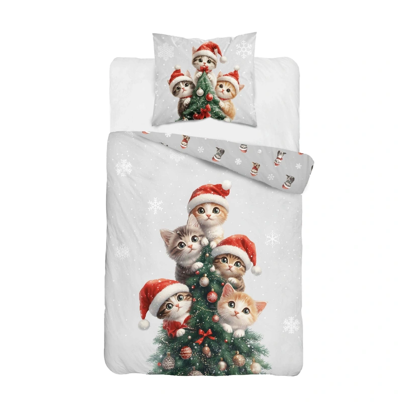 Pościel kotki na choince 5867 160x200 + 70x80 cm 5904708967984