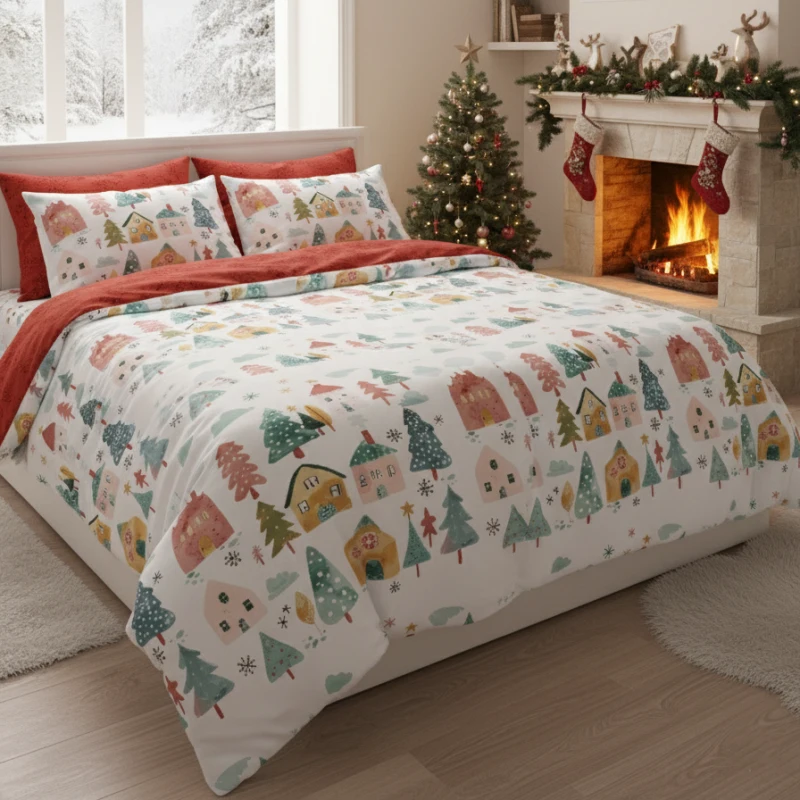 Pościel Scandic 80 160x200 cm świąteczna aranżacja