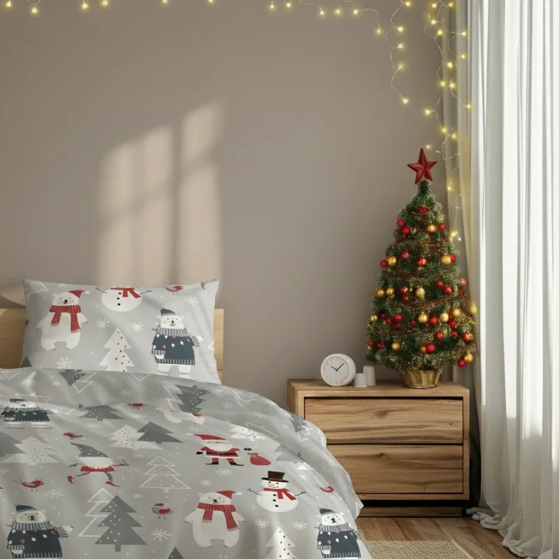 Pościel Scandic z dziecięcym motywem świątecznym 140x180+50x75 cm