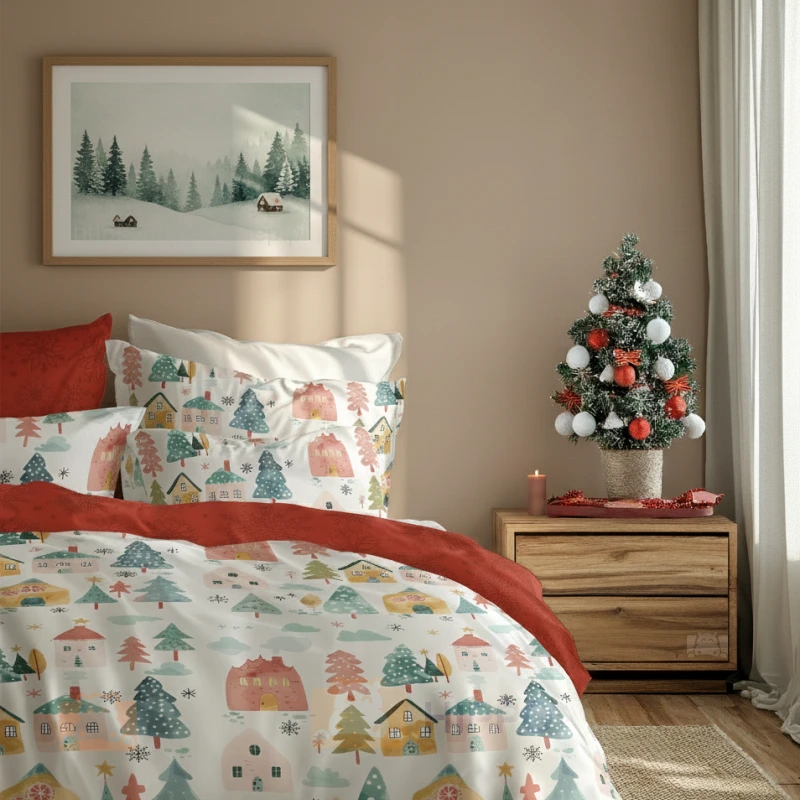 Pościel z dziecięcym motywem świątecznym Scandic