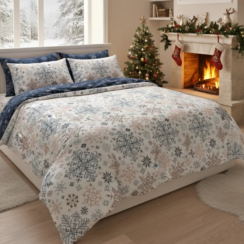 Zimowa pościel Scandic płatki śniegu 150x200 2x 50x60 cm