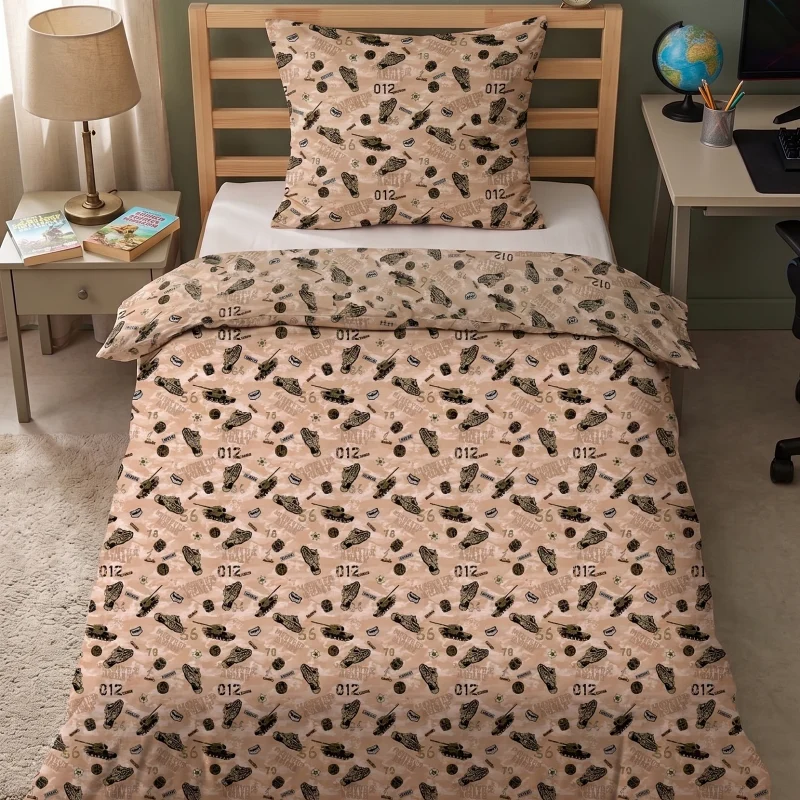 Pościel z motywami czołgów 140x180 + 50x60 cm